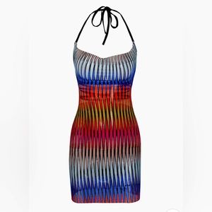 It’s a rainbow back cut out dress